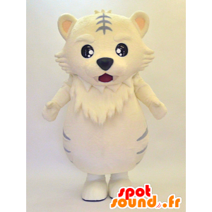 Mascot yellow and gray tiger, giant cute - MASFR28296 - Yuru-Chara Japanese mascots