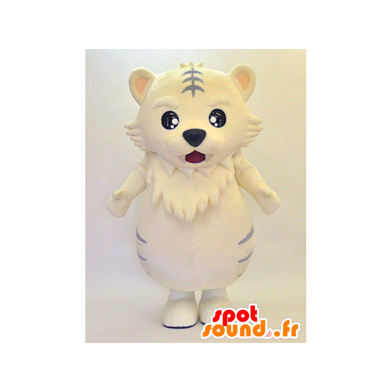 Mascot yellow and gray tiger, giant cute - MASFR28296 - Yuru-Chara Japanese mascots