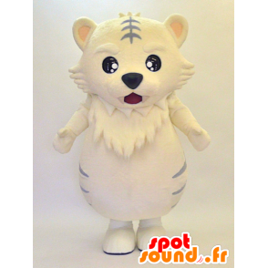 Mascot yellow and gray tiger, giant cute - MASFR28296 - Yuru-Chara Japanese mascots