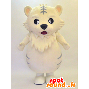 Mascotte giallo e grigio tigre, gigante carino - MASFR28296 - Yuru-Chara mascotte giapponese