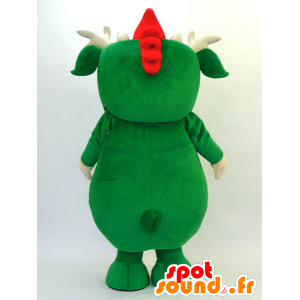 Green dragon mascot, red and orange, very successful - MASFR28297 - Yuru-Chara Japanese mascots