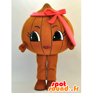 Mascota Mizutama-chan. Mascotte cebolla marrón gigante - MASFR28298 - Yuru-Chara mascotas japonesas