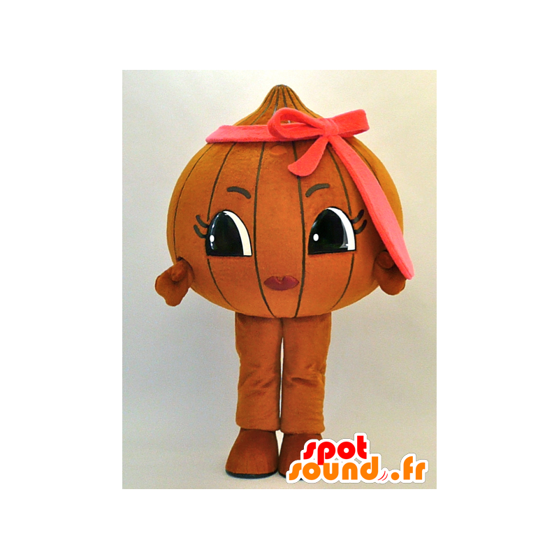 Mascota Mizutama-chan. Mascotte cebolla marrón gigante - MASFR28298 - Yuru-Chara mascotas japonesas
