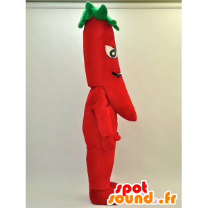 Togarashi Monjiro maskot. Röd och grön peppar maskot -