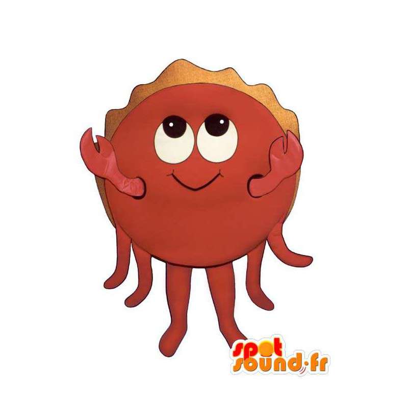 Punainen rapu maskotti, hymyilevä - MASFR007187 - maskotteja Crab