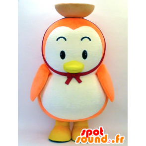 KamanoSuke mascot. Orange and white penguin mascot - MASFR28306 - Yuru-Chara Japanese mascots