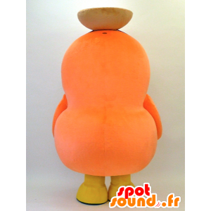 KamanoSuke mascotte. Arancione e bianco pinguino mascotte - MASFR28306 - Yuru-Chara mascotte giapponese