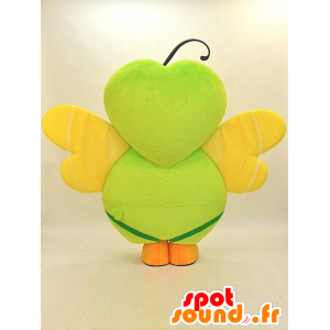 Mascote borboleta verde, bege e amarelo, muito original - MASFR28307 - Yuru-Chara Mascotes japoneses