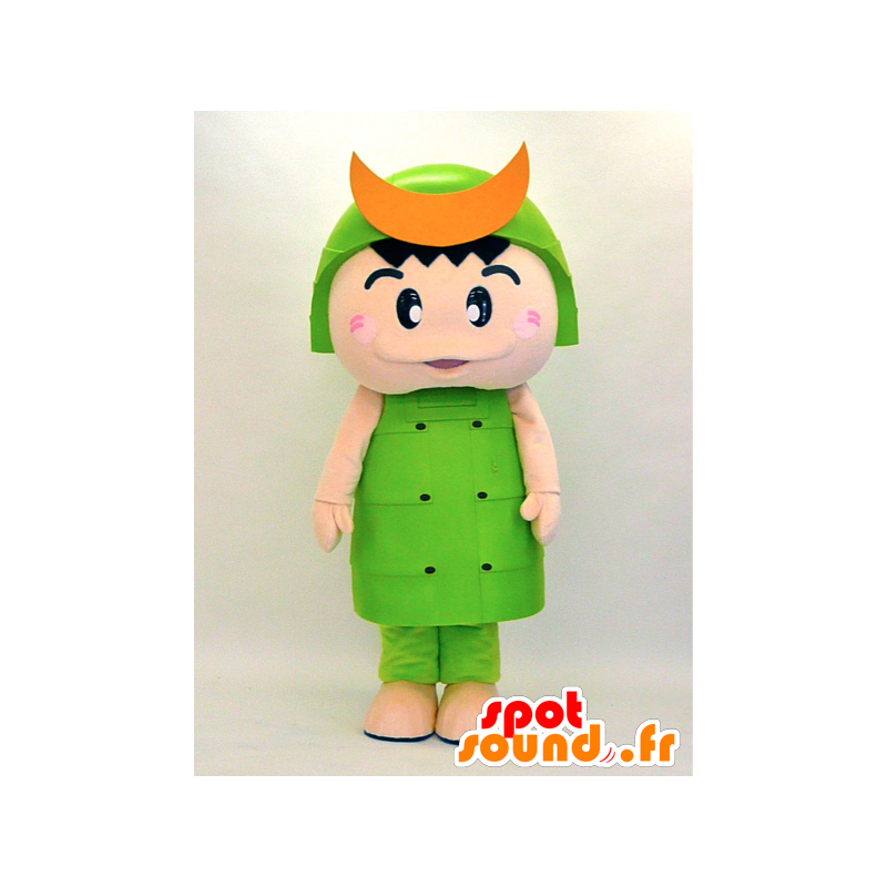 Mascot Tsunuga Kun. Grüne und orange Maskottchen Samurai - MASFR28308 - Yuru-Chara japanischen Maskottchen