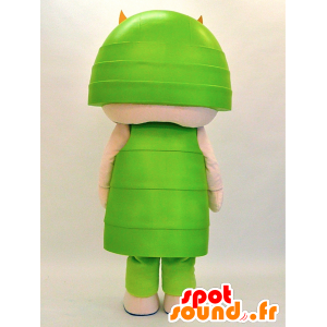 Mascotte Tsunuga kun. Verde e arancione mascotte samurai - MASFR28308 - Yuru-Chara mascotte giapponese