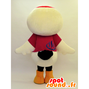 Grote vogel mascotte wit, rood en zwart - MASFR28309 - Yuru-Chara Japanse Mascottes