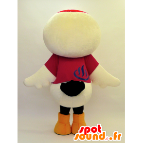 Large white bird mascot, red and black - MASFR28309 - Yuru-Chara Japanese mascots