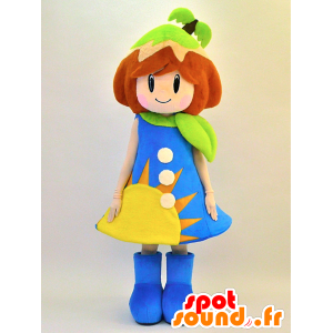 Mascot Mishichan. meisje mascotte met zon - MASFR28311 - Yuru-Chara Japanse Mascottes