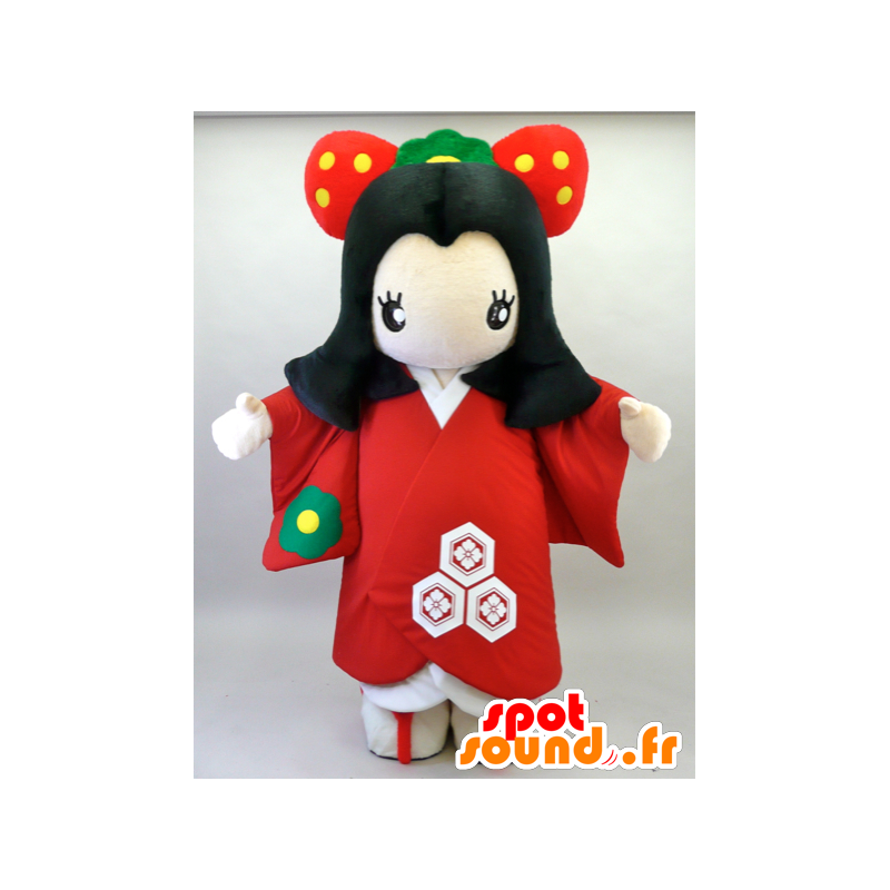 Mascotte de Oichigochan. Mascotte de femme avec des fraises - MASFR28312 - Mascottes Yuru-Chara Japonaises