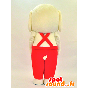 Mascotte cane giallo con un vestito rosso - MASFR28314 - Yuru-Chara mascotte giapponese