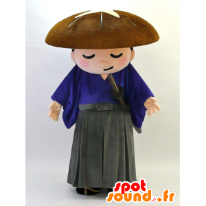 Mascot Shiitake Samurai. Mascot samurai kloke - MASFR28315 - Yuru-Chara japanske Mascots