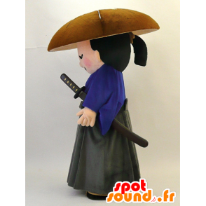 Mascot Shiitake Samurai. Samurai maskot, klog mand - Spotsound