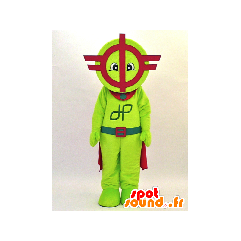 Robot mascot, red and green target with a cape - MASFR28316 - Yuru-Chara Japanese mascots