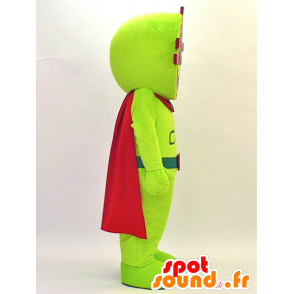 Mascota robot, rojo blanco y verde con un cabo - MASFR28316 - Yuru-Chara mascotas japonesas