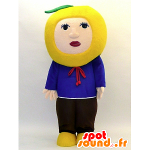 Meromero-chan mascot. Snowman mascot with a pear - MASFR28317 - Yuru-Chara Japanese mascots