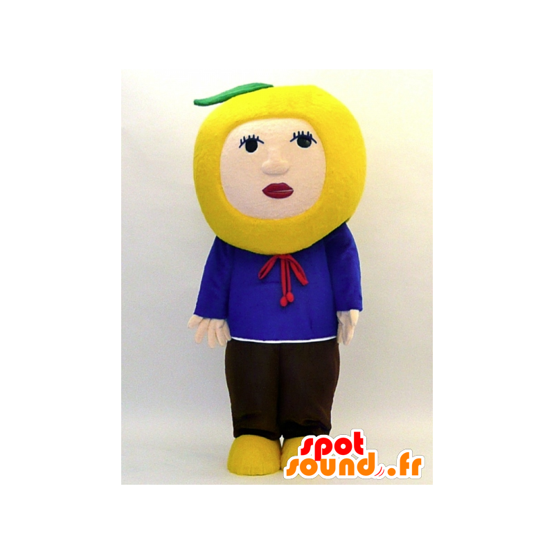 Meromero-chan mascot. Snowman mascot with a pear - MASFR28317 - Yuru-Chara Japanese mascots