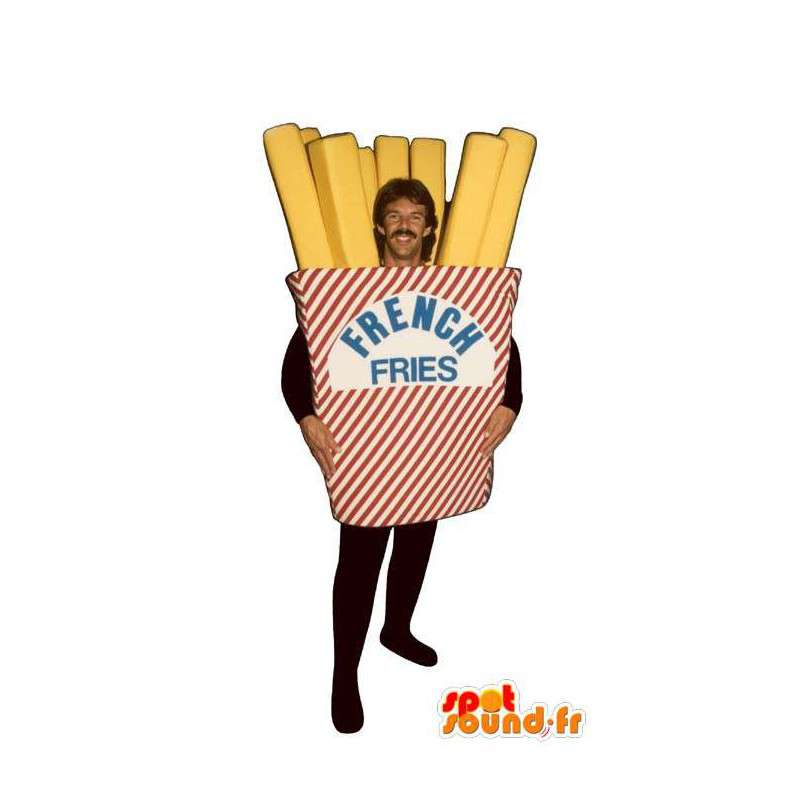 Cone Mascot gigantiske frites. frites Costume - MASFR007192 - Fast Food Maskoter