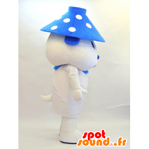 Cane mascotte bianca con un cappello a pois - MASFR28321 - Yuru-Chara mascotte giapponese
