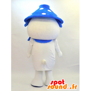 Cane mascotte bianca con un cappello a pois - MASFR28321 - Yuru-Chara mascotte giapponese