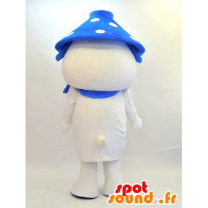 Valkoinen koira maskotti kanssa pilkku hattu - MASFR28321 - Mascottes Yuru-Chara Japonaises