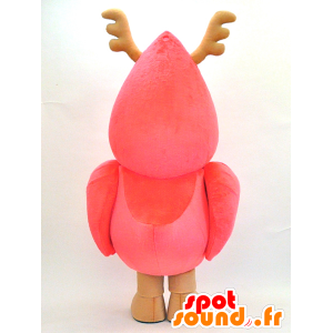 Ino-Tsupi Maskottchen. Maskottchen-Rosa Vogel mit Holz - MASFR28322 - Yuru-Chara japanischen Maskottchen