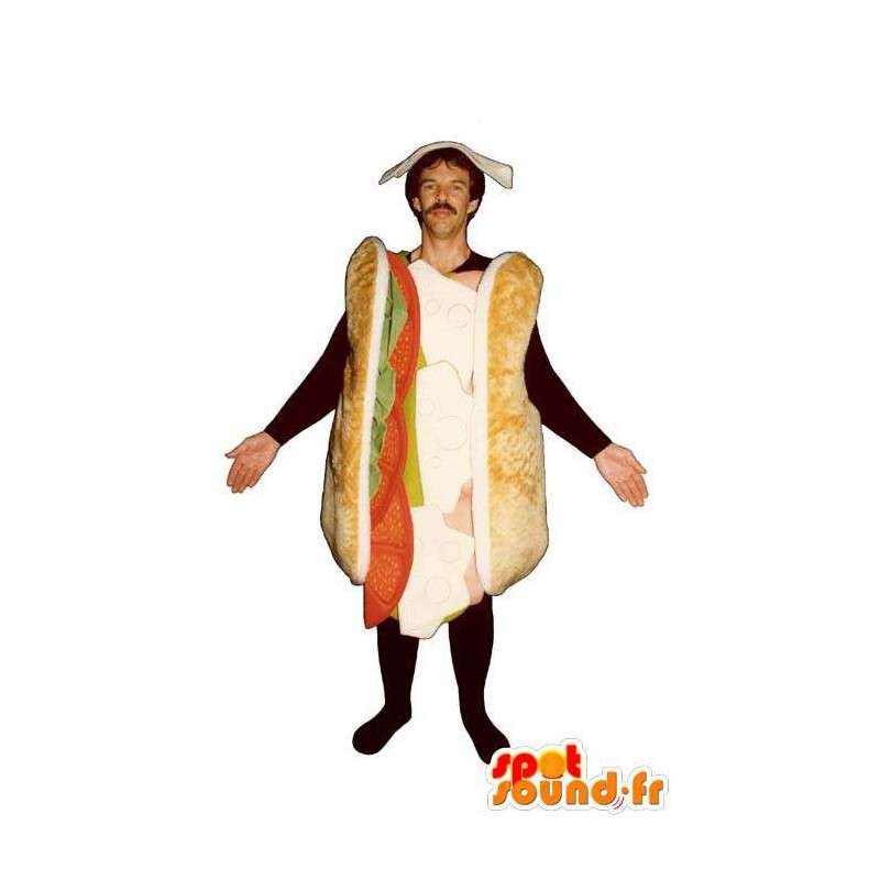 Mascotte panino gigante. Panino Costume - MASFR007193 - Mascotte di fast food