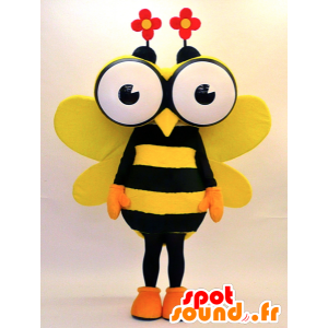 Mascot yellow and black bee with big eyes - MASFR28323 - Yuru-Chara Japanese mascots