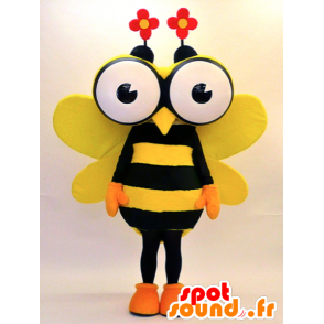 Mascotte d'abeille jaune et noire avec de grands yeux - MASFR28323 - Mascottes Yuru-Chara Japonaises