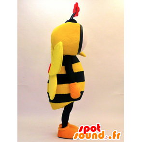 Maskotti keltainen ja musta mehiläinen suuret silmät - MASFR28323 - Mascottes Yuru-Chara Japonaises