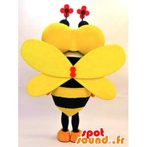 Mascot gele en zwarte bij met grote ogen - MASFR28323 - Yuru-Chara Japanse Mascottes