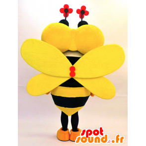 Mascot gul og svart bee med store øyne - MASFR28323 - Yuru-Chara japanske Mascots