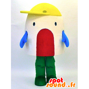 Beige huset maskot, rød, gul og grønn - MASFR28324 - Yuru-Chara japanske Mascots