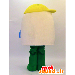 Mascotte de maison beige, rouge, jaune et vert - MASFR28324 - Mascottes Yuru-Chara Japonaises