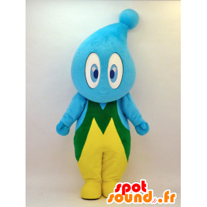 Up-kun mascotte. Goccia blu mascotte, giallo e verde - MASFR28325 - Yuru-Chara mascotte giapponese