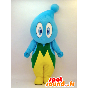 Up-KUN maskotti. Mascot sininen pisara, keltainen ja vihreä - MASFR28325 - Mascottes Yuru-Chara Japonaises