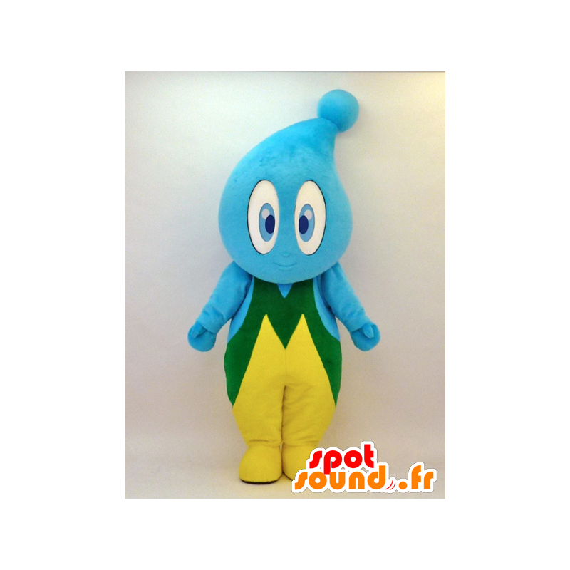 Up-kun mascotte. Goccia blu mascotte, giallo e verde - MASFR28325 - Yuru-Chara mascotte giapponese
