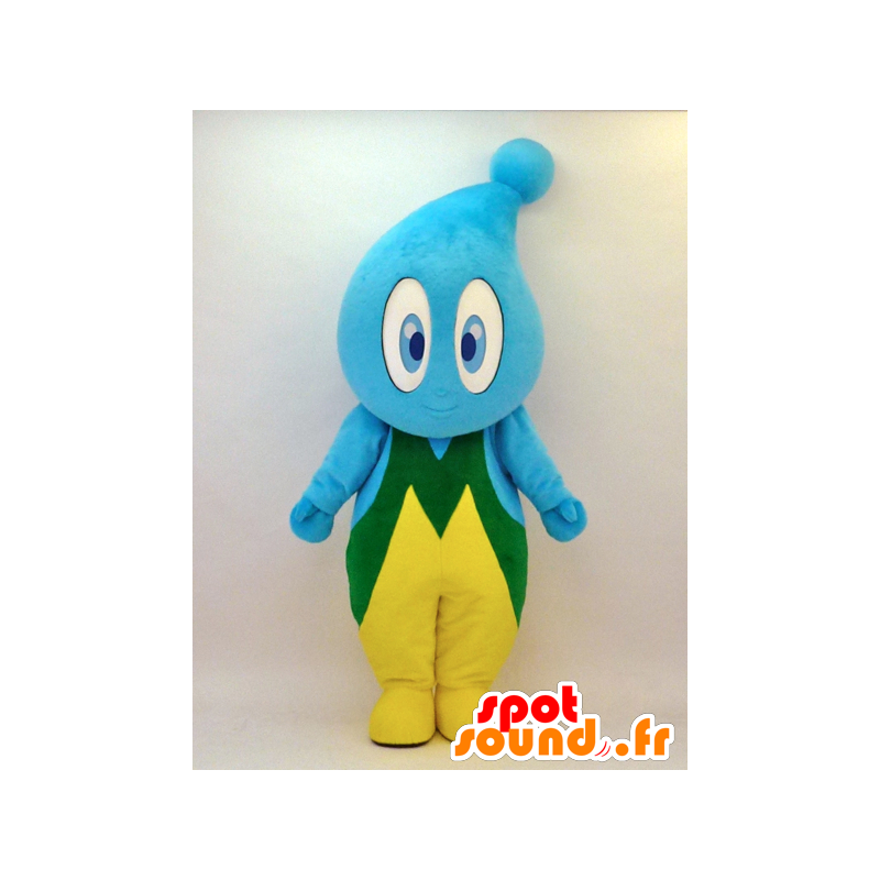 Mascotte de Up-kun. Mascotte de goutte bleue, jaune et verte - MASFR28325 - Mascottes Yuru-Chara Japonaises