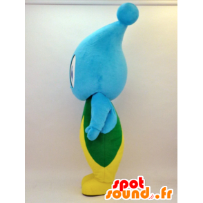 Up-kun mascotte. Goccia blu mascotte, giallo e verde - MASFR28325 - Yuru-Chara mascotte giapponese