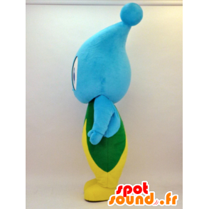 Mascotte de Up-kun. Mascotte de goutte bleue, jaune et verte - MASFR28325 - Mascottes Yuru-Chara Japonaises
