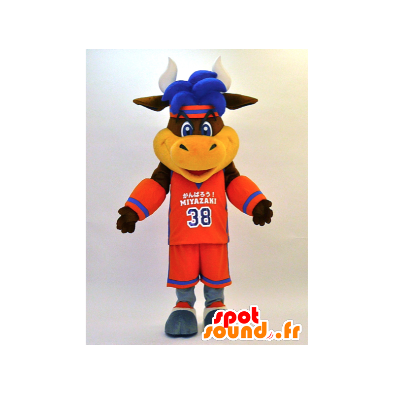 Mascot Shiningusanzu. bull maskot i sportsklær - MASFR28326 - Yuru-Chara japanske Mascots