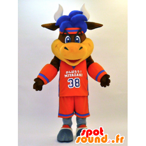 Mascot Shiningusanzu. stier mascotte in sportkleding - MASFR28326 - Yuru-Chara Japanse Mascottes