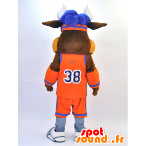 Shiningusanzu mascot. Bull mascot in sportswear - MASFR28326 - Yuru-Chara Japanese mascots