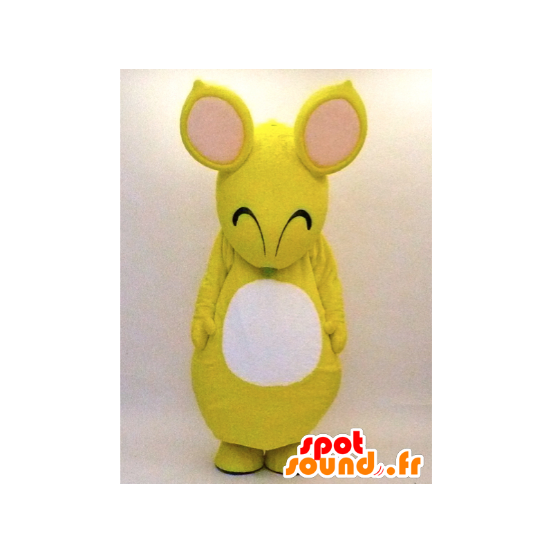 Maskotka Lemon-chan. żółty i biały kangur maskotka - MASFR28328 - Yuru-Chara japońskie Maskotki