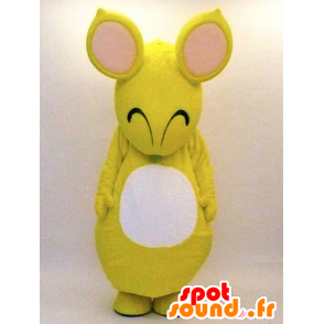 Maskotti Lemon-chan. keltainen ja valkoinen kenguru maskotti - MASFR28328 - Mascottes Yuru-Chara Japonaises