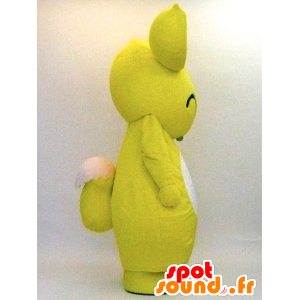 Citron-chan maskot. Gul och vit kängurumaskot - Spotsound maskot